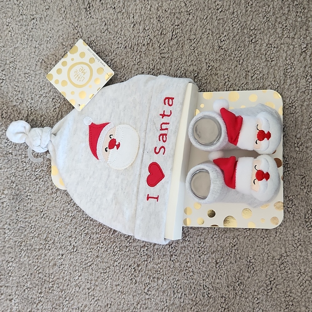🔴Little Me Santal hat and booties